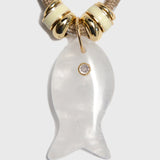 Crsytal Quartz Fish Necklace