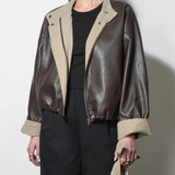 Tania Faux Leather Jacket w/ Mini Tote