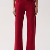 Lexi Mid Rise Bowed Straight Jean