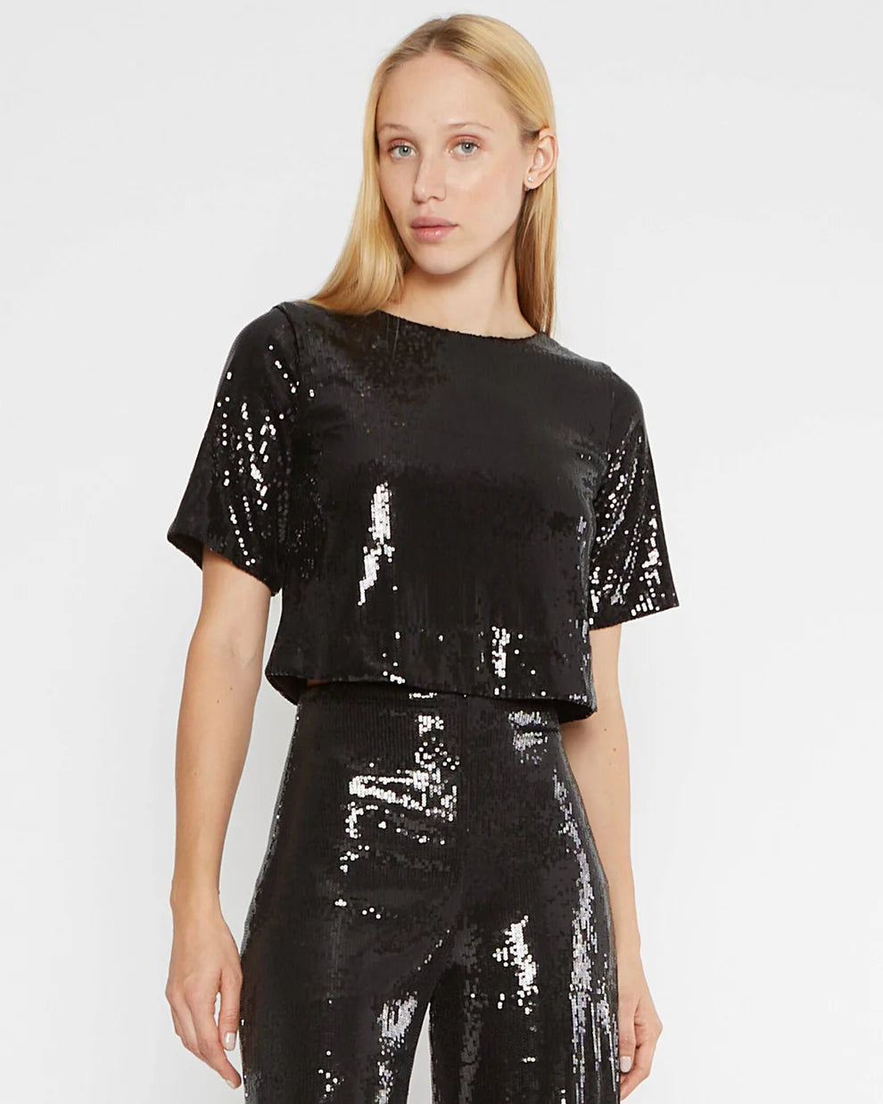 Sequin Short Sleeve Top