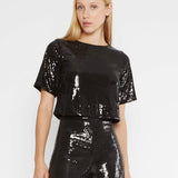 Sequin Short Sleeve Top