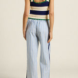 Justine Sweater Tank Navy W/ Antique White Stripe